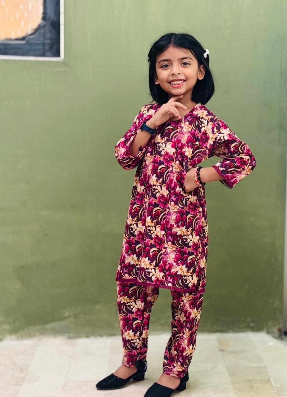 Printed Lawn Stitched 2 Pcs Shirt / Trouser Kids - Article 6