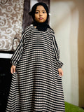 Kids Abaya MAXI Style - Grey Tone Checks