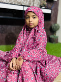 KIDS NAMAZ CHADDAR WITH FULL SLEEVES - NOOR IN FRENCH ROSE 5 to 7 Years