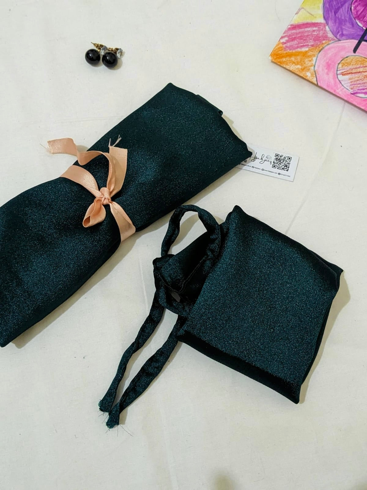 CRINKLE SILK NIQAB WITH SCARF KIT - GREEN