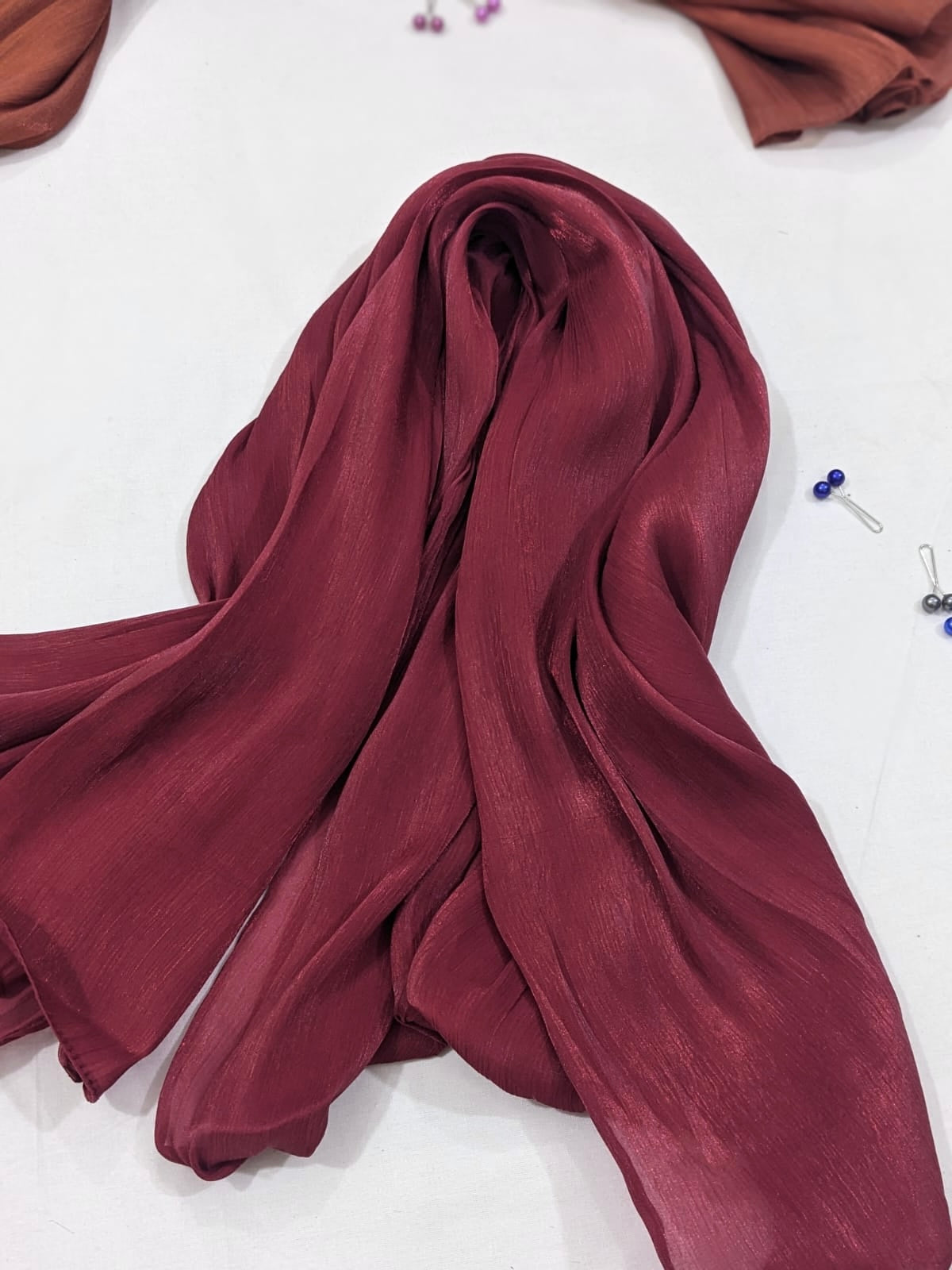 LUXURY ORGANZA SILK - ELEGANT MAROON