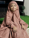 PURE LAWN KIDS NAMAZ CHADDAR WITH FULL SLEEVES - BROWNISH CLAY 5 to 7 Years