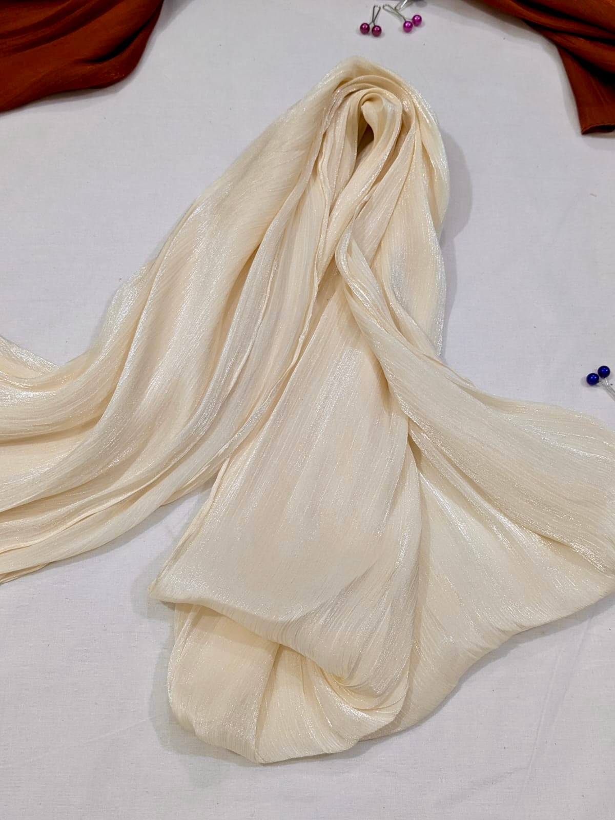 LUXURY ORGANZA SILK - CREAM GOLD