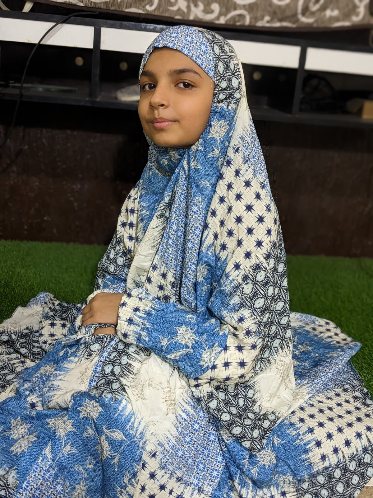 BOSKI KIDS NAMAZ CHADDAR WITH FULL SLEEVES - Ocean Treasure 8 to 11 Years