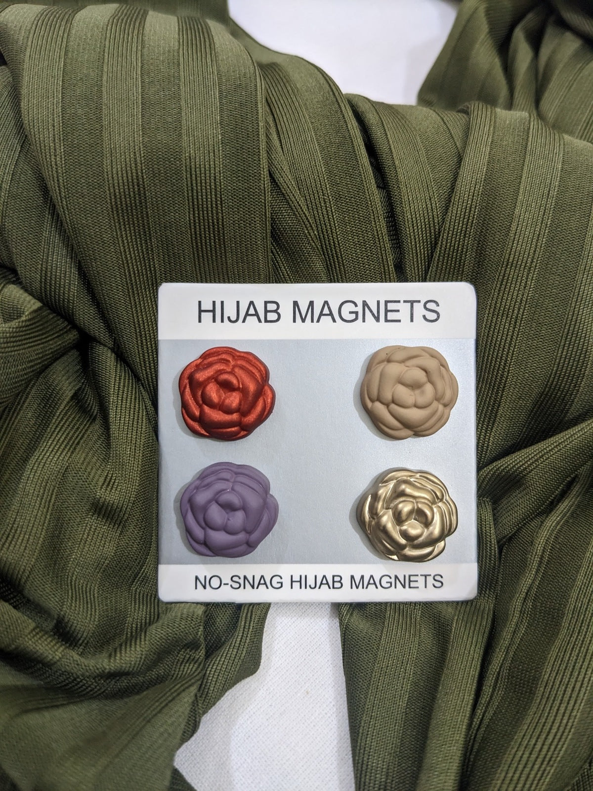 HIJAB MAGNET FLOWER MATT - PACK OF 4 COLOR