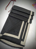 PURE WOOL PASHMINA DUAL SIDE - DK GREY X CREAM BD