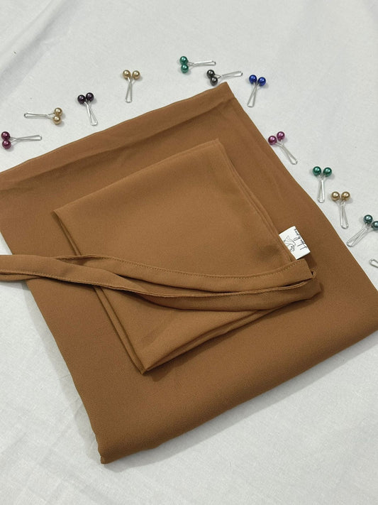 GEORGETTE NIQAB WITH HIJAB KIT - CARAMEL