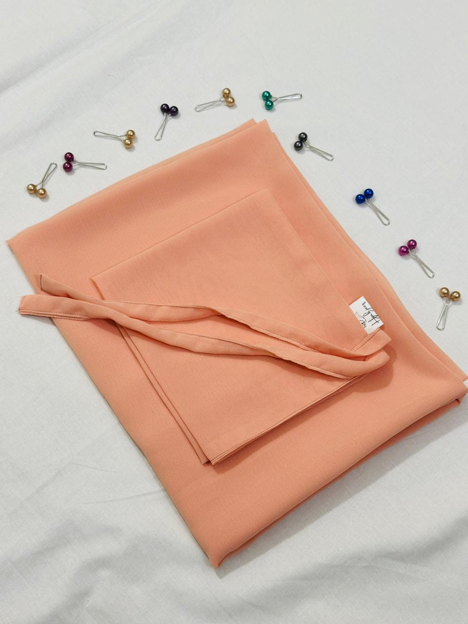 GEORGETTE NIQAB WITH HIJAB KIT - PEACH PINK