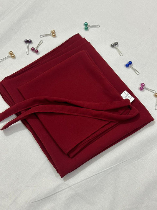 GEORGETTE NIQAB WITH HIJAB KIT - MAROON