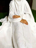 NAMAZ CHADDAR WITH SLEEVES N NIQAB - PLAIN WHITE x XL