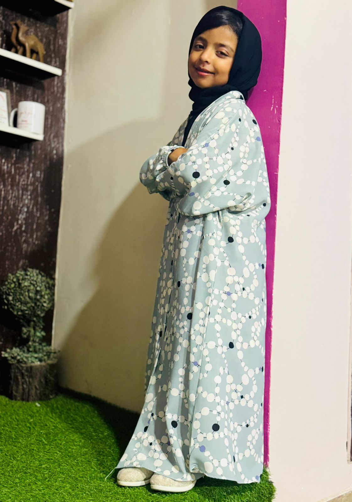 Kids Abaya Front Open Style - Minsa Light