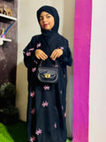 Kids NIDA Abaya Front Open Style - Emb Pookie