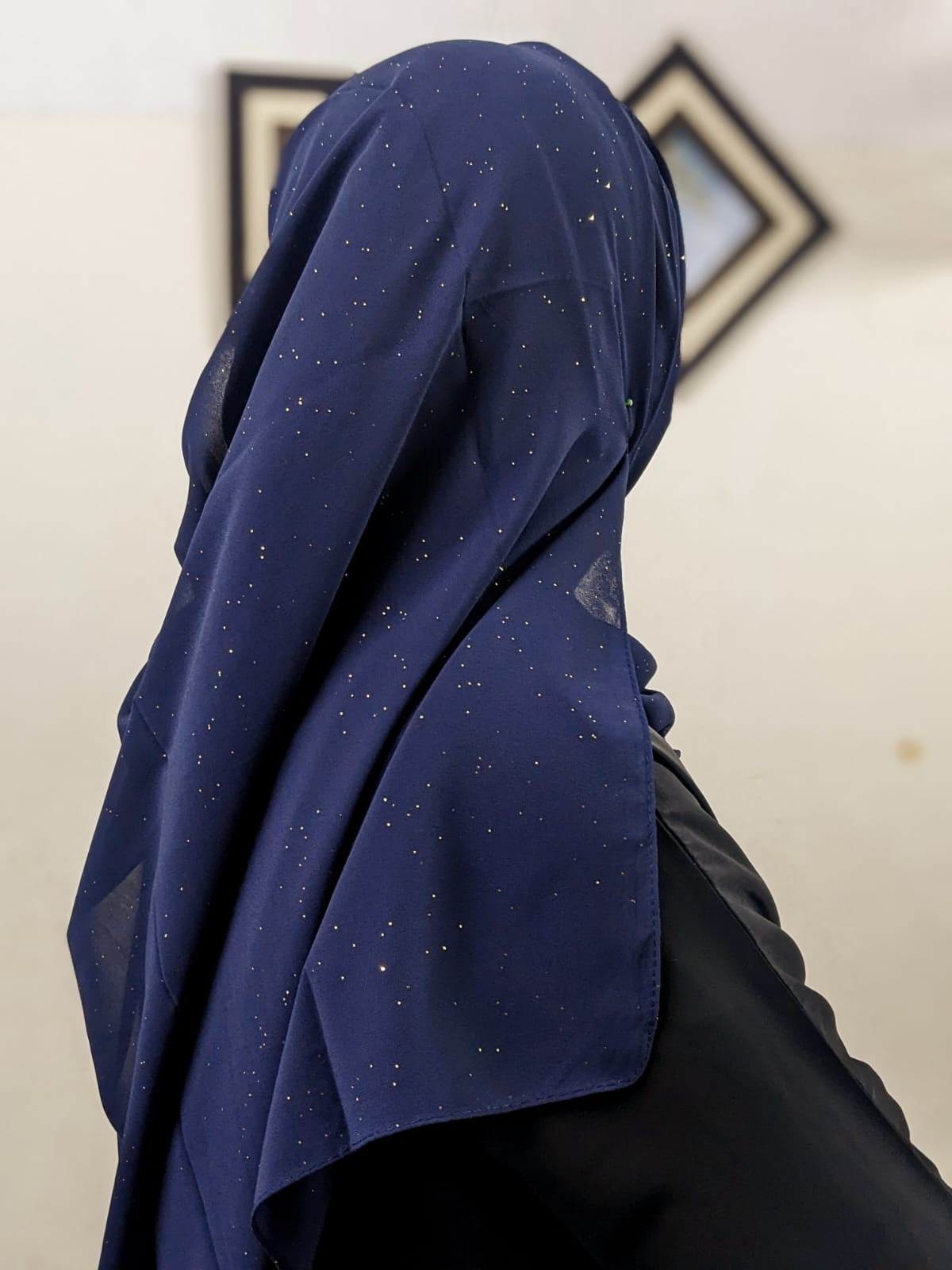 SHIMMER GEORGETTE NIQAB WITH HIJAB KIT - NAVY