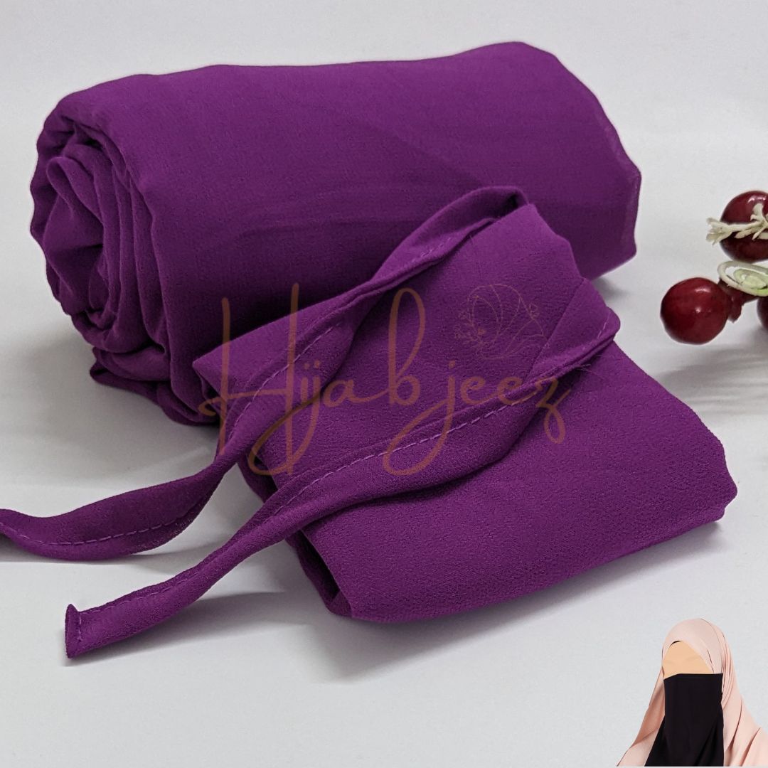 GEORGETTE NIQAB WITH HIJAB KIT - EGG PLANT