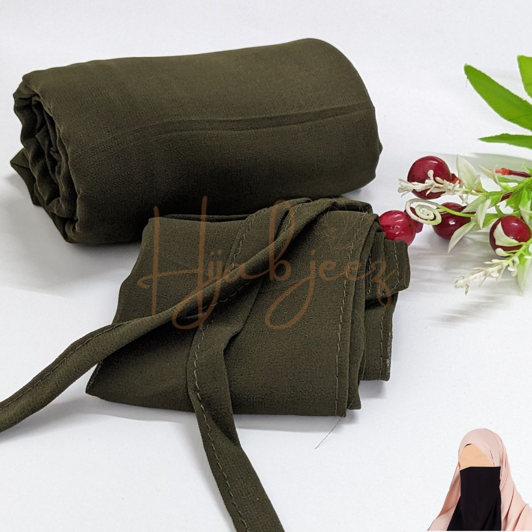 GEORGETTE NIQAB WITH HIJAB KIT - OLIVE