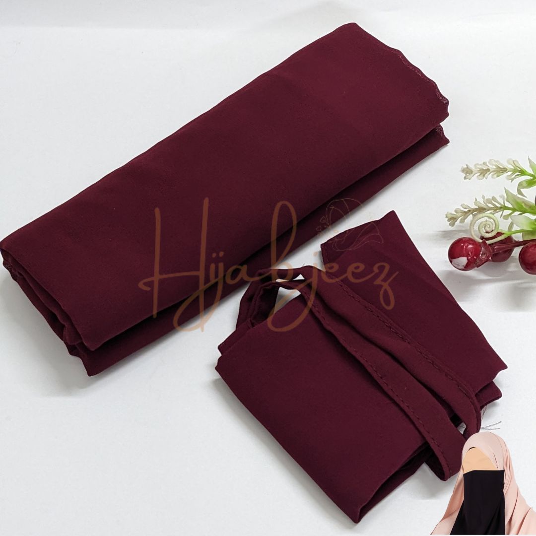 GEORGETTE NIQAB WITH HIJAB KIT - VELVET MAROON