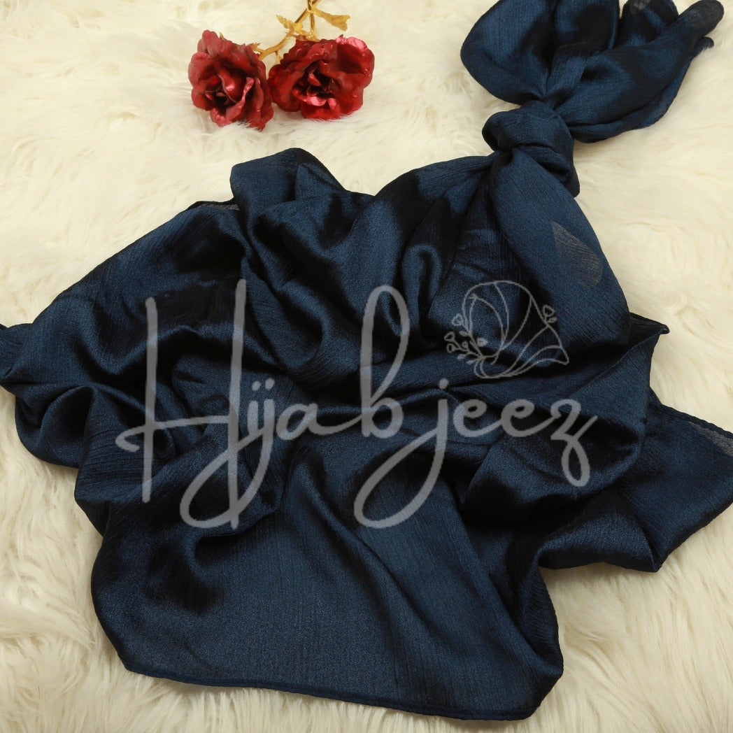 CRINKLE SILK - NAVY BLUE