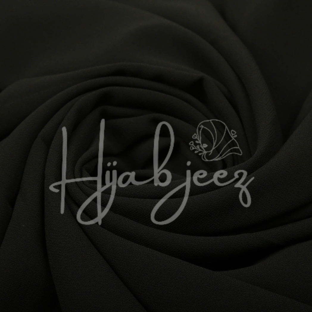 PLAIN GEORGETTE HIJAB - BLACK