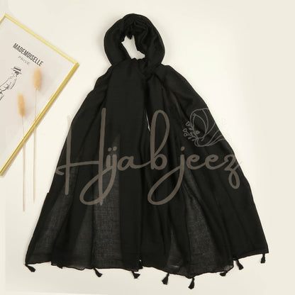 PLAIN LAWN TASSELS - DARK BLACK