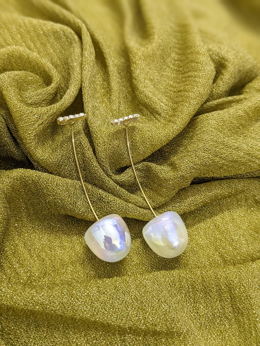 Pearl White Cherry EarTops