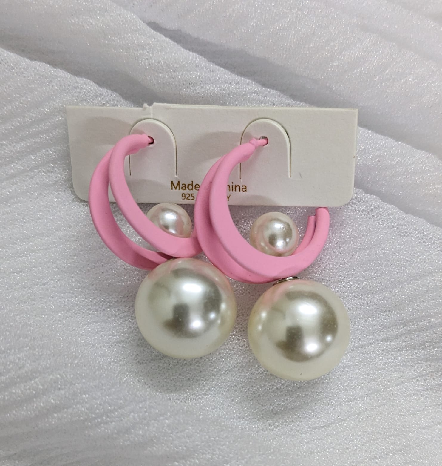 EarTops Moon & Pearl - Baby Pink