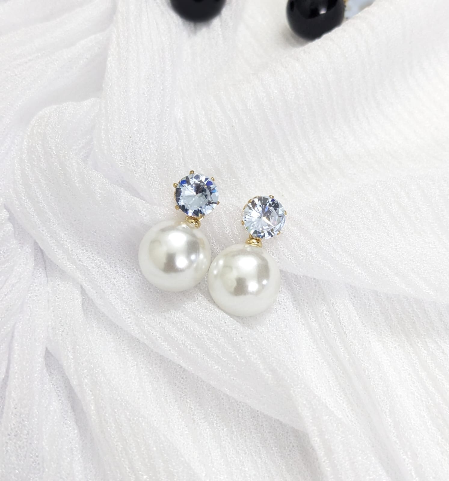 EarRing Cubic Zircon - Pearl White