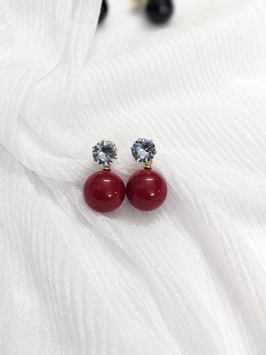 EarRing Cubic Zircon - Velvet Maroon