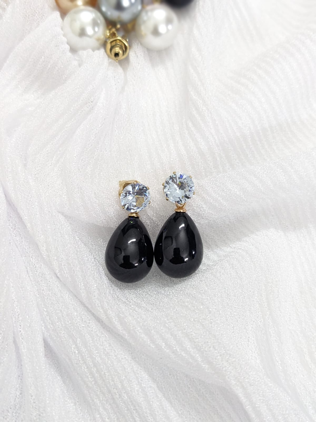 EarRing Drop Zircon - Black Night