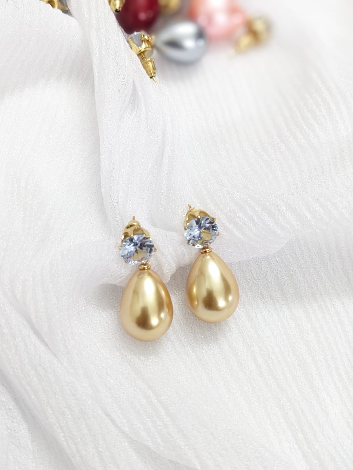 EarRing Drop Zircon - Gold Rays