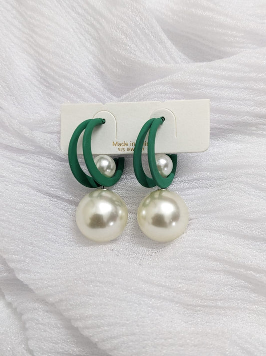 EarTops Moon & Pearl - Green