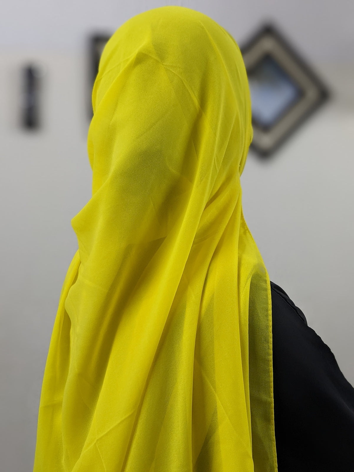 PLAIN GEORGETTE HIJAB - LEMON YELLOW