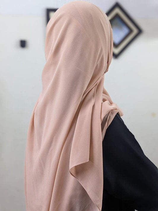 PLAIN GEORGETTE HIJAB - ICY PEACH