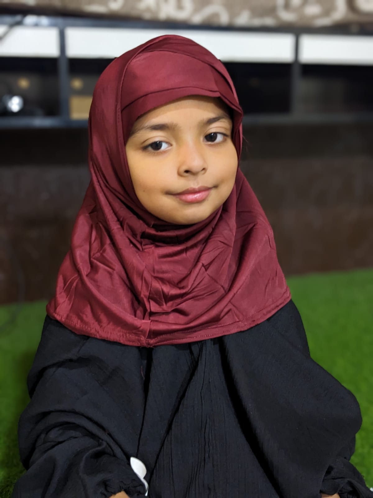 READY TO WEAR SCARF 4 to 6 YEARS - MAROON CHINA JERSEY