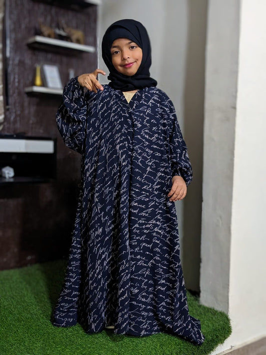 Kids Abaya Front Open Style - Love