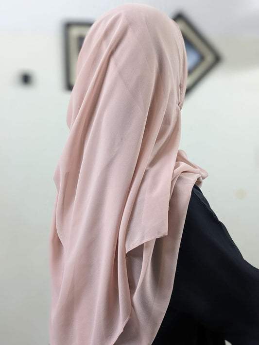 PLAIN GEORGETTE HIJAB - ICY PINK