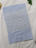 Wide Embroidery Lawn Scarf - Denim