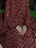 NAMAZ CHADDAR WITH SLEEVES N NIQAB - MAROON WITH AMI FLORA LARGE