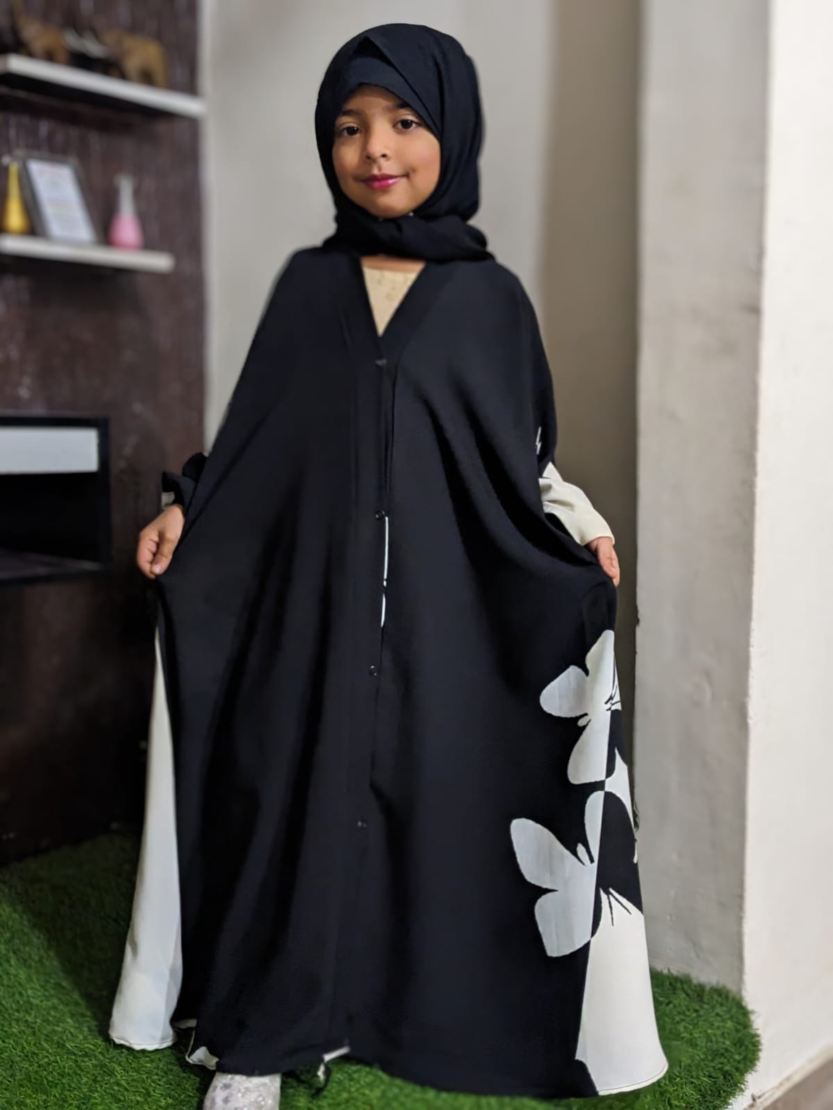 Kids Abaya Front Open Style - BIGGER BUTTERFLY