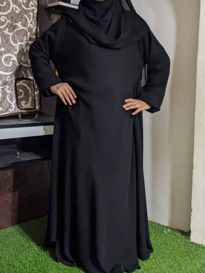 Nida Abaya Shoulder Zip - Black