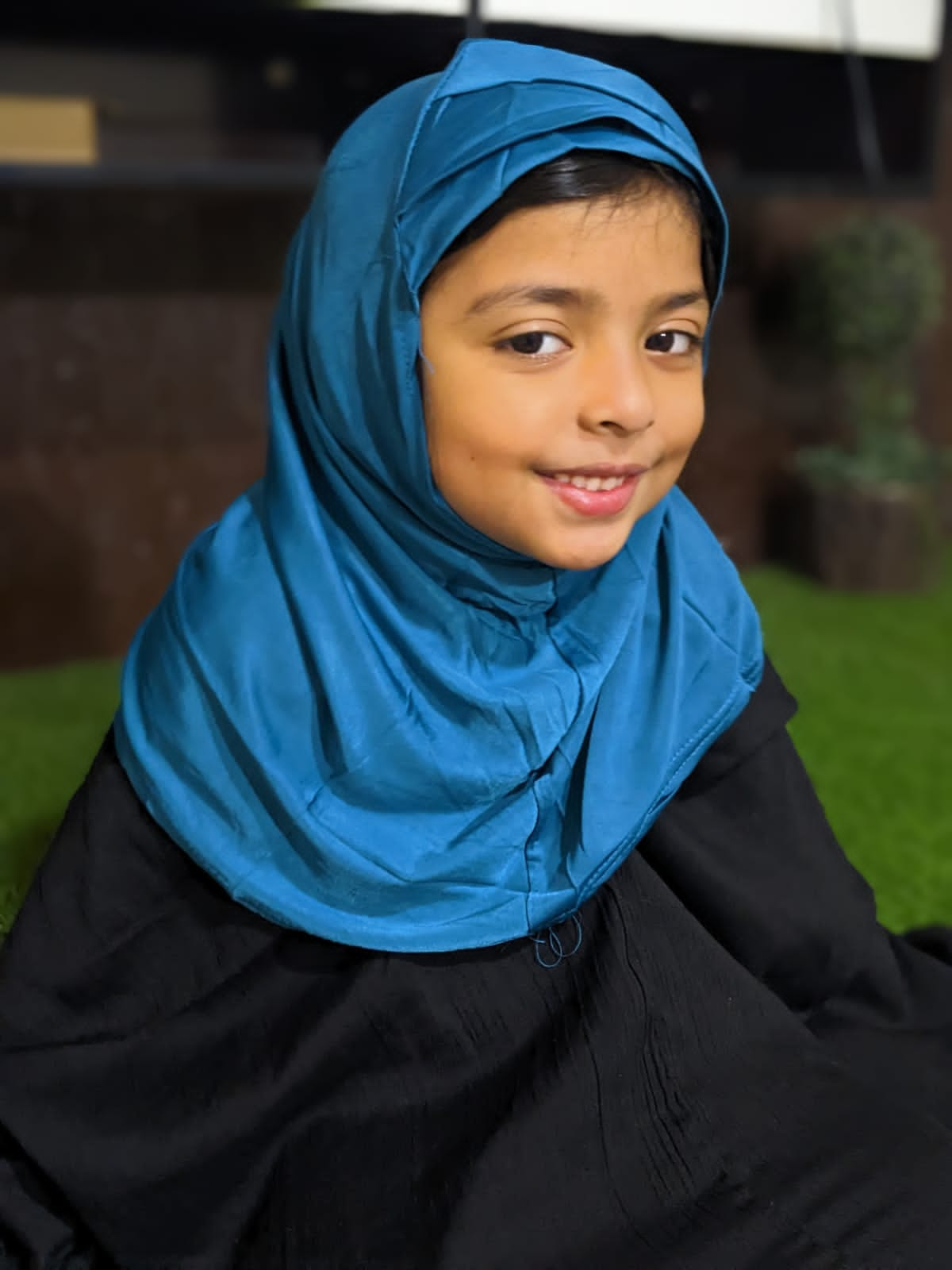 READY TO WEAR SCARF 4 to 6 YEARS - SMALT BLUE CHINA JERSEY