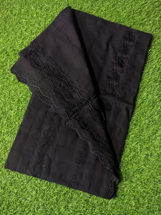 Premium Qualtiy Lawn Chaddar with Embroidery - Black DS2