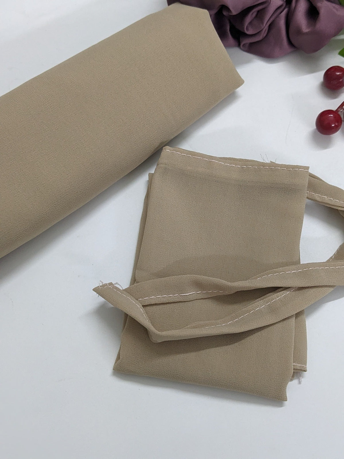 GEORGETTE NIQAB WITH HIJAB KIT - CREAM COFFEE