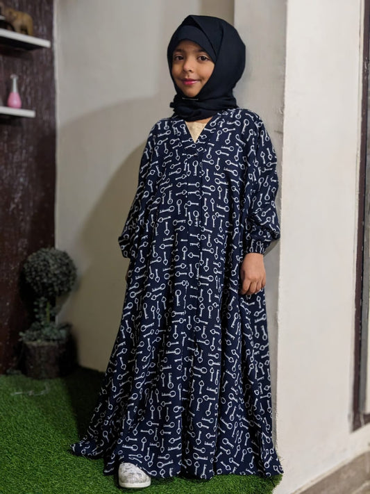 Kids Abaya Front Open Style - KEYS